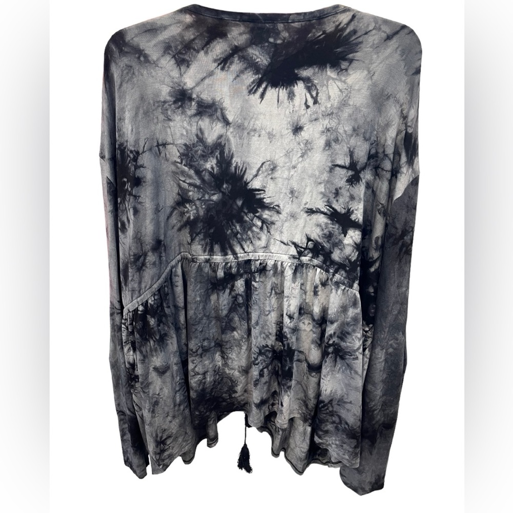 Hey Peach Lightweight Abstract Print Elastic Waist Long Sleeve Cardigan 5XL - Picture 6 of 7